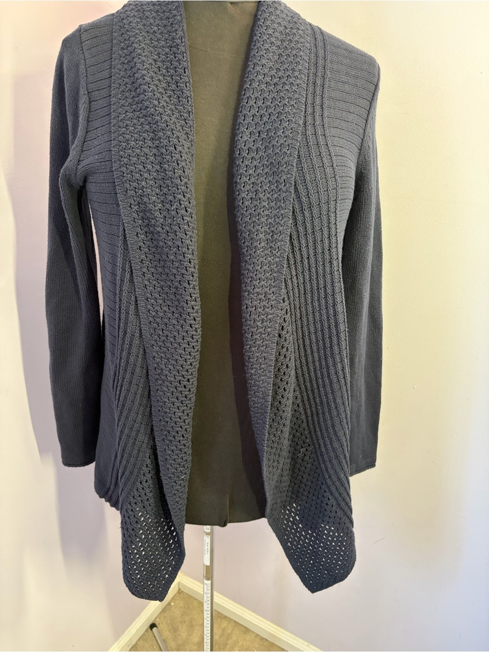 Roz & Ali Navy Lightweight Open-Front Cardigan